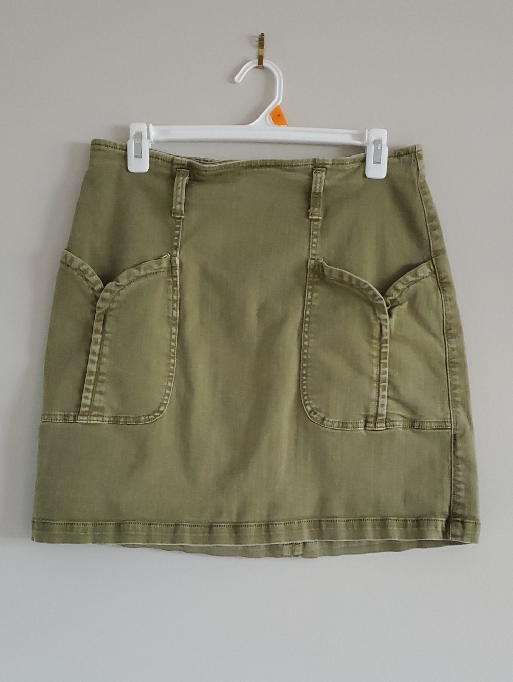 Pilcro and the Letterpress by Anthropologie Mini Utility Skirt Olive Green Sz 10